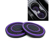 ZJCOZBH 2 Pezzi Sottobicchieri Auto, per DS Spirit DS3 DS4 DS4S DS5 DS 5LS DS6 DS7 Sottobicchiere Antiscivolo Auto Tappetino Portabicchieri Rimovibili Auto Accessori Interni,F