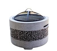 ZJFHEYUO Barbecue, Tavolo da Barbecue per Esterni, Stufa a Carbone, braciere Effetto Pietra Antica, braciere in Acciaio, braciere