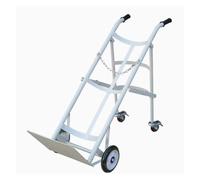 ZJFHEYUO Foldable 44.1" Gas Cylinder Cart for Clinics & Care Homes Blue & White Storage Trolley with Wheels & Safety Chain Cylinder Transport & Storage