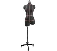 ZJFHEYUO Manichino Busto Corpo Abito manichino Sartoriale manichino Negozio Abbigliamento manichini Modello con Base in Metallo vetrina espositore, Nero