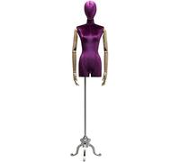 ZJFHEYUO Manichino Busto Corpo Abito manichino Sartoriale manichino Negozio di Abbigliamento manichini Modello con Base in Metallo vetrina espositore, Viola