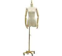 ZJFHEYUO Manichino Busto Corpo Manichino Manichino Sartoriale Femminile Manichini Sartoriali Studenti di Moda Busto Espositivo con Braccio in Legno Attivo per Abbigliamento Gioiel