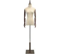 ZJFHEYUO Manichino Busto Manichino Corpo Femminile Manichino Busto Manichino Sartoriale Manichino Busto Altezza Regolabile Senza Testa con Braccio in Legno Massiccio E Base Solida