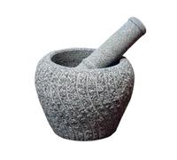 ZJFHEYUO Mortaio e pestello da Cucina, Mortaio in Pietra retrò, pestello per Aglio, macinino Vecchio Stile, Set di pestelli, Strumento per condire