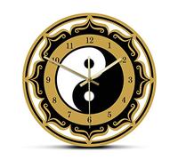 ZJFHEYUO Orologi da Parete, Orologio da Parete Simbolo Yin Yang Orologio da Parete Moderno Filosofia Cinese Amuleto taoista Arte da Parete Spiritualità Decorazione per la casa Oro