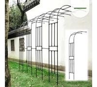 ZJGFCB Arco da giardino con pianta in metallo nero, semicircolare, traliccio da parete per esterni, rampicanti, rose rampicanti, rampicanti, rampicanti, bianco, facile da montare (dimensioni: 150 x