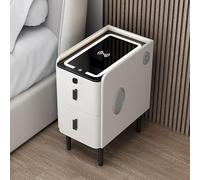ZJGFCB Comodino Moderno Comodino A LED con Ricarica Wireless Blocco Impronte Digitali Comodino Intelligente Ricarica USB Comodino Moderno Comodino con Cassetto(Size:25 * 40 * 50cm,Color:C)