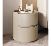 ZJGFCB Comodino rotondo, comodino in legno per camera da letto, comodino esterno in pelle, comodino, comodino, tavolini per soggiorno, cassettiera, tavolino da letto (dimensioni: 45 x 45 x 50 cm