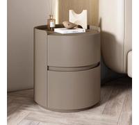 ZJGFCB Comodino rotondo, comodino in legno per camera da letto, comodino esterno in pelle, comodino, comodino, tavolini per soggiorno, cassettiera, tavolino da letto (dimensioni: 45 x 45 x 50 cm