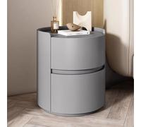 ZJGFCB Comodino rotondo, comodino in legno per camera da letto, comodino esterno in pelle, comodino, comodino, tavolino da salotto con cassetto e ripiano (dimensioni: 40 x 40 x 50 cm, colore: C)