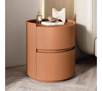 ZJGFCB Comodino rotondo, comodino in legno per camera da letto, comodino esterno in pelle, comodino, comodino, tavolini per soggiorno, cassettiera, tavolino da letto (dimensioni: 40 x 40 x 50 cm
