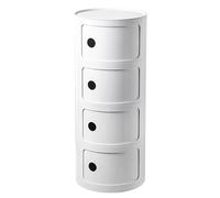 ZJGFCB Comodino rotondo con cassetti, piccolo comodino con deposito, armadio tondo con porta scorrevole, tavolino moderno, tavolo da comodino in plastica cassa per soggiorno camera da letto bagno