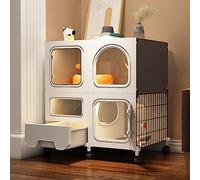 ZJGFCB Gabbia Gatto Interno con lettiera per Gatti - Kennels Kennels - Spazio più Forte e Senza Stress per Il Tuo Gattino - Facile Installazione, nessun Strumento Necessario