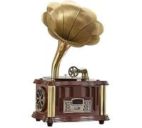 ZJGFCB Giradischi Grammofono in vinile con altoparlante integrato, funzione Bluetooth, Aux-in/USB/FM, ottimo regalo per familiari e amici