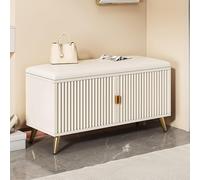 ZJGFCB Scarpiera con cuscino per seduta, panca portaoggetti da ingresso con 2 ante e ripiani regolabili, organizer nascosto per scarpe (dimensioni: 120 x 50 x 30 cm, colore: A)