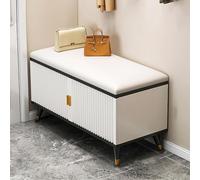 ZJGFCB Scarpiera con cuscino per seduta, panca portaoggetti da ingresso con 2 ante e ripiani regolabili, organizer per scarpe nascosto (dimensioni: 60 x 50 x 30 cm, colore: B)