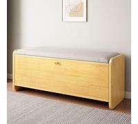 ZJGFCB Scarpiera in legno con 2 cassetti ribaltabili, panca da ingresso con struttura in legno massello, moderna scarpiera organizer con seduta imbottita per camera da letto e corridoio (dimensioni