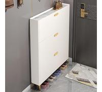 ZJGFCB Scarpiera per Piccoli Appartamenti, Scarpiera Stretta, Scarpiera da Ingresso, Scarpiera, Scarpiera Autoportante, Scarpiera con Ante(Size:17x60x120cm,Color:Bianco)