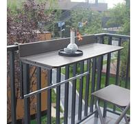 ZJGFCB Tavolo da balcone pieghevole regolabile, barra salvaspazio per esterni, per terrazze, giardini e terrazze, adatta per balaustre e ringhiere (dimensioni: 120 x 37 cm)