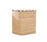 ZJHAHJY Pouf Contenitore Rotondo Pouf con Contenitore Quadrato Cesto portabiancheria Fatto a Mano Poggiapiedi Sgabello Intrecciato a Mano Poggiapiedi a Coda di Tifa con coperchi Quadrato B Grande