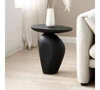 ZJHAHJY Tavolino Laterale per Divano, tavolino da caffè Piccolo retrò a Forma di ciottolo Nero per Piccoli spazi, tavolino Decorativo per Soggiorno