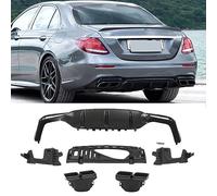 ZJHESXV Compatibilità del Labbro Posteriore con la Classe E W213 E63 AMG Style 2016-2020, diffusore paraurti Posteriore con Doppia Uscita, Spoiler Nero Lucido