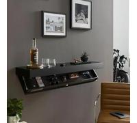 ZJHESXV Mensola Moderna in Legno con compartimento Nascosto, la mensola Perfetta per Nascondere Oggetti in Modo Elegante e discreto, mensola di Design Magicflap con Scomparto Segreto (Colore: Nero)