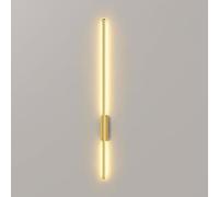 ZJHESXV Moderne luci da Parete a LED a Batteria, luci da Parete Ricaricabili USB-C Wireless per Interni con Telecomando, Lampada da Parete lineare a Striscia Lunga (Oro, 60 cm)