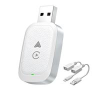 ZJHRTN Adattatore CarPlay Wireless per Renault Kwid E Tech 2022 2023, Plug & Play, Connessione Automatica Rapida, Convertitore CarPlay Wireless 2 in 1, Silver Radium White