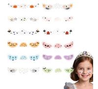 zjhukfmc Adesivi per il viso di Halloween, 12 pezzi, per Halloween e fantasmi, per costume e feste temporanee, per costume e collo, compleanno in classe