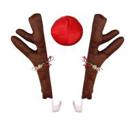 zjhukfmc Legno di renna per auto, decorazioni per auto, cervi delle feste, in peluche, per la stagione di caccia, per feste, a tema renna