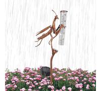 zjhukfmc Pluviometro per esterni, impermeabile, 2 in 1, pluviometro con luci LED, a forma di mantide, multifunzione, decorativo per cortili, prati, vialetti, patio