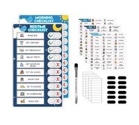 zjhukfmc Tabellone Delle Routine Mattutine Per Bambini - Strumento Divertente Interattivo Per Responsabilità,Tabella Per Programma Mattina E Sera Per Bambini,Per Casa Studio Camera Da Letto Lavagna