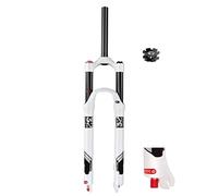 ZJIEDB Forcella Ammortizzata Ultraleggera per Mountain Bike 140 mm, 26/27,5/29 Pollici, Lega di magnesio, Tubo Dritto da 1-1/8", Ammortizzatore ad Aria, Freno a Disco con blocca