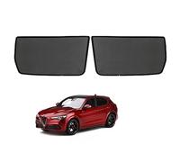 ZJIEX Tendine Parasole Auto Bambini Parasole per Finestrini Laterali per Stelvio 2017-2019 Tendine Parasole Protezione UV Tende Magnetiche Nero,Rear-window-2PCS