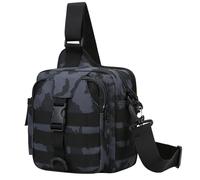 ZJIEYU Borsa Tattica a Tracolla, Zaino Petto per Pesca e Escursionismo, Borsa Monospalla EDC, per Uso Urbano e Outdoor(BKMC)
