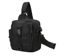 ZJIEYU Borsa Tattica a Tracolla, Zaino Petto per Pesca e Escursionismo, Borsa Monospalla EDC, per Uso Urbano e Outdoor(Black)