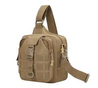 ZJIEYU Borsa Tattica a Tracolla, Zaino Petto per Pesca e Escursionismo, Borsa Monospalla EDC, per Uso Urbano e Outdoor(Brown)