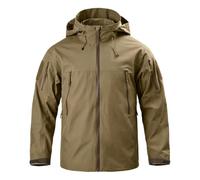 ZJIEYU Giacca Tattica da Uomo con Cappuccio, Giacca Softshell Antivento | Calda, impermeabile, traspirante, design di ispirazione militare, allenamento, sci, arrampicata