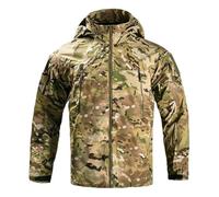 ZJIEYU Giacca Tattica da Uomo con Cappuccio, Giacca Softshell Antivento | Calda, impermeabile, traspirante, design di ispirazione militare, allenamento, sci, arrampicata