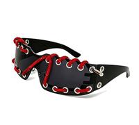 ZJIEYU Occhiali da Sole Punk Rock, Occhiali da Sole Retrò Alla Moda, Occhiali da Sole a Scudo Con Rivetti per Uomo e Donna, Ideali per Il Cosplay e La Danza(Style5)