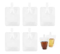 ZJIVQO 50 sacchetti ricaricabili per bevande da 200 ml per festival, in plastica trasparente, da viaggio, kit da crociera, sacchetti per succhi di frutta, contenitori per feste, Halloween, Natale,