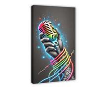 ZJIXAOSD Echoes of Color The Voice of Street Art - Stampa artistica da parete su tela, per casa, bar, ristorante, garage, caffetteria, idea regalo, 50 x 75 cm