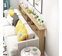 ZJKXJH Consolle stretta dietro il divano Ripiano Posteriore Del Divano A Doppio Strato, Tavolino Dietro con Contenitore, Tavolino Stretto per Ingresso, Corridoio(L-44in/111.8cm,W-4in/10.2cm)