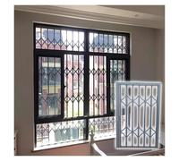 ZJKXJH Inferriate per Finestre Finestra Antifurto Pieghevole in Lega di Alluminio, Lunghezza 90, 110, 130, 150 cm, Recinzione di Sicurezza con Serratura E Chiave(Brown,L-110 x H-160 cm)