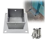 ZJKXJH Supporto Pali Quadrati Ancoraggi per Pali in Acciaio Inossidabile per Installazione su Recinzioni Esterne, Base per Colonna con Bulloni di Montaggio(2x2x3.1in/51x51x80mm)