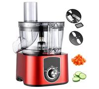 ZJLZJLO Tritatutto Elettrico per Verdure (a Cubetti/a Fette), Cubettatrice per Frutta da 5 Litri, Regolazione della velocità A 2 velocità, Smontabile E Lavabile,Red