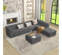 ZJMTOCYU Divano componibile modulare a L per un soggiorno accogliente e design salvaspazio, divano letto perfetto per il comfort, grigio