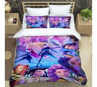 ZJMZF Hunter Bed Linen Set, 135 x 200 cm, k-pop Duvet Cover + Pillowcases, Anime Children's Duvet Cover for Boys and Girls, Children's Bed Linen (200x200cm+80x80cmx2,A6)