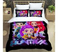 ZJMZF Hunter Bed Linen Set, 135 x 200 cm, k-pop Duvet Cover + Pillowcases, Anime Children's Duvet Cover for Boys and Girls, Children's Bed Linen (200x200cm+80x80cmx2,A8)